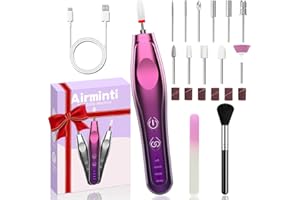 ‎AIRMINTI Nagelfräser, Elektrische Nagelfräser Maniküre Pediküre Set,Nagelfeile Shellac Acrylgel,mit LED-Licht Links und Rechtslauf 20000 u/Min Verstellbare Geschwindigkei, Sicher für Anfänger Profi