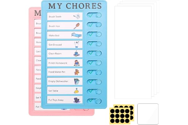 Realure Lot de 2 Tableau Memo Checklist Tableau des Taches Quotidiennes Enfant Adultes Avec 4 Feuilles de Papier Vierge Memo Board pour Tableau to Do List Planning Tache Menagere Famille