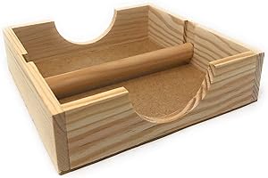 Space Home - Servilletero Rústico de Mesa - Servilletero de Madera - Soporte de Servilletas Cuadrado - 19,5 cm