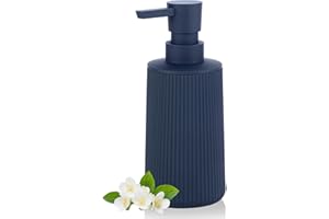 AJEUNGAIN Blue Hand Soap Dispenser Bathroom, Refillable Washing up Liquid Soap Dispenser Kitchen (Blue)
