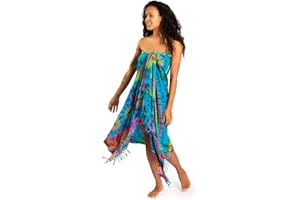 PANASIAM Batik Sarong para hombre y mujer, tie dye pareo, cada pañuelo es único, toalla de verano, bufanda, falda envolvente en colores brillantes, 100% viscosa suave y natural