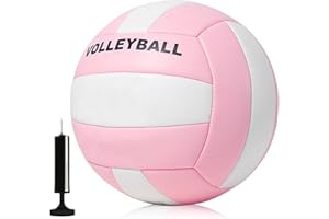 PRITOK Piłka do siatkówki plażowej, miękka piłka do siatkówki z poliuretanu, z pompką do piłek, oficjalny rozmiar 5, sportowa piłka do gry, treningu, piłki plażowe, do użytku na zewnątrz i wewnątrz