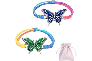 Sugeru Pferde Mädchen Geschenk, 2stk Stimmungs Armband Mädchen(Temperatur VerfäRbung) mit 1stk Schmuckbeutel,Mitgebsel Kindergeburtstag Geschenke für Mädchen,Freundschaftsarmband