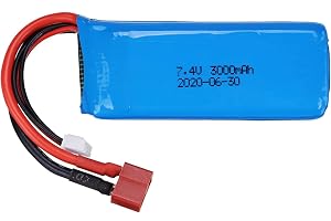 YUNIQUE GREEN-CLEAN-POWER Lipo 7,4 V 3 000 mAh 2S-batteri med T-kontakt – kompatibel med Wltoys 144001 1/14 RC-bil, ersättnin