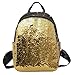 Produktbild Rosennie Damen Pailletten Schultasche Rucksack Schulranzen Reise Umhängetasche Rucksack Frauen Mädchen Glitzer Rucksäcke Schultasche Schulrucksack Reise Sporttasche Travel Bag(Gold)