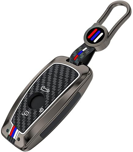 Coque De Protection Carbone Pour Clé BMW Keyless Go - Plastique Rigide, Design 3 Boutons