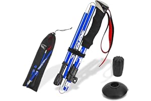 CalmGeek Bastones de senderismo, bastones de trekking, bastones de senderismo ligeros y plegables, cinco bastones para senderismo, camping, mochilero