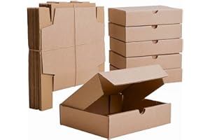 IPEA Boîtes Carrées en Carton Plates 21 x 15 x 5 cm pour Expéditions, E-Commerce, Cadeaux - 10 Pièces - Fabriqué en Italie - Polyvalentes pour Emballer Objets, Evénements, Fêtes, Noël