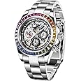 Pagani Design Herren Automatikuhr Diamant Regenbogen Automatik Mechanisch Wasserdicht Edelstahl Chronograph Skelett Herren 40mm
