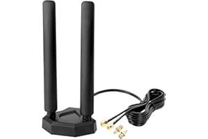 Nelawya 4G LTE/5G Sub-6 Antena SMA TS9 Conector Broadband 8dbi 600-3980MHz Antena con base magnética Cable de 2 m para routers industriales móviles inalámbricos Netgear Huawei ZTE Celular