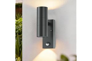 NBHANYUAN Belysning utomhus vägglampa med sensor, upp ner, antracit