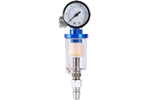 AKOZON Séparateur d'eau de pistolet de pulvérisation de peinture Jauge de régulateur d'air de pistolet pneumatique + séparateur de filtre à huile en ligne pistolet a peinture pneumatique
