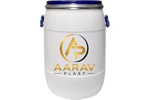 Aarav Plast 50 Litre Open Mouth Plastic Drum with Lid storage for rice wheat water feed