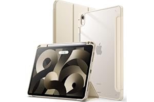 JETech Custodia per iPad Air 11 Pollici M2 (2024), iPad Air 5/4 (10,9-Pollici, 2022/2020, 5a/4a) con Portapenne, il Involucro Posteriore Trasparente Supporto Cover Sottile per Tablet (Galassia)
