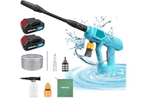 MAENGRE Cordless Power Washer Gun 18V Electric Portable Pressure Cleaner with 2 x3000 mAh Battery and Charger for Patio Cleaning Car Washing Garden Watering Compatible with Makita (with 2 batteries)