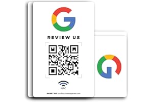 MESSAGENES | Tarjeta PVC QR y NFC Para Reseñas Google | Pack 2 Unidades 8,6 x 5,5cm | Gana Reseñas Con Placa Código