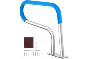 VEVOR Rampe Piscine, 805x585 mm, Main Courante Piscine Acier Inoxydable avec Plaque de Base, Barre d'Appui de Sécurité Antirouille, Accessoires, pour Piscines, Intérieur, Extérieur, Terrasses, Spas