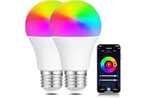 Bratek 2 Lampadine Smart E27 Compatibili con Alexa, Google Home, App Tuya, SmartLife - 11W, 1050 Lumen, Dimmerabili, LED RGB e LED CCT per Multicolore e Bianchi Perfetti - Equivale a 90W Incandescenza