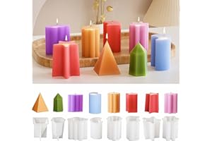 ‎EPODA EPODA Silikonform Kerzen Gießformen Geometrie Stumpen DIY Kerzenformen Silikonformen Set Kerzenformen zum Gießen Silikon Gießformen Kerzen