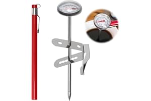 FL HUA Thermometre de Cuisine en Acier Inoxydable, Thermomètre à Sonde de 120 mm avec Clip, Thermomètre de Cuisson pour Viande, Four, Pâtisserie et Barbecue