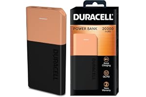 Duracell 20000 MAH Slimmest Power Bank with 1 Type C PD and 2 USB A Port, 22.5W Fast Charging Portable Charger to Charges 3 Devices Simultaneously for iPhones, Android Phones, Smart Watches & More