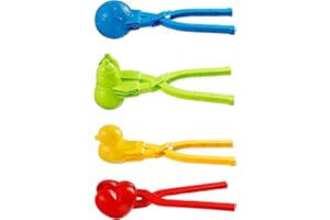 FIBOUND Machine à Boules de Neige 4 Pièces, Agrafe en Plastique de Boule de Neige, Poignée Clip Boule de Neige, Convient Aux Batailles de Boules de Neige pour - Couleurs Aléatoires