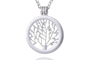 Morella Damen Halskette 70 cm Edelstahl mit Amulett und Coin 33 mm in Schmuckbeutel