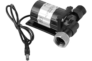 Hilitand DC 12 V Wasserpumpe, bürstenlos, tauchfähig, Dauerstrom, 10 W – funktioniert im Innen- und Außenbereich mit kaltem oder warmem Wasser, geräuscharm und geringer Energieverbrauch