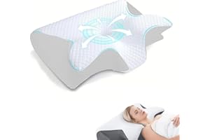 ‎FOGOIN FOGOIN Curosleep Kissen Ergonomisches Nackenkissen Original – Dreamsleepz Kissen Ergonomisches Schluss mit Morgendlichen Schmerzen | Nackenkissen Für Seitenschläfer & Rückenschläfer (Weiß)