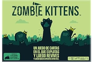 Exploding Kittens | Zombie Kittens | Juego de Cartas para los Amantes de los Gatos y Las Explosiones| A Partir de 7 Años | De 2 a 5 Jugadores | 15 Minutos por Partida | Español