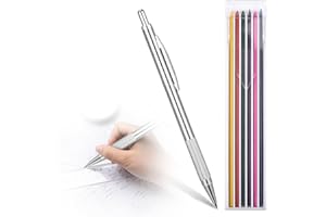 teng hong hui Colorful Full Metal Mechanical Pencil 2.0 mm Mechanical Lead Holder Clutch Pencil Artist Mechanical Pencils With12 Counts Lead Refill for Drawing, Sketching, Architecture Drafting