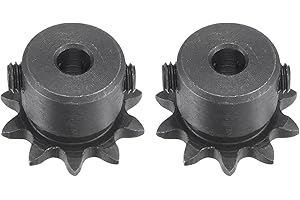 sourcing map #25 Kette Rolle Zahnrad 5mm Bohrung 1/4" Abstand 10 Zahn Einzeln Strand Kette Ritzel C45 Karbonstahl 25 Rolle Kette Ritzel mit Set Schrauben für ISO 04C Kette 2Stk