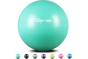 Glymnis Palla Fitness 55cm/65cm/75cm, Palla Pilates Anti-Scoppio Carico Massimo di 300kg, Yoga Anitiscivolo con Pompa Rapida per Pilates Allenamento Yoga e Fitness