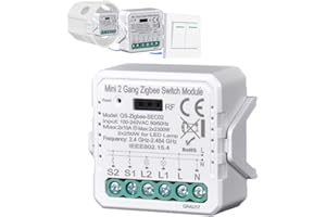 GOOD WIFE zigbee switch 2 gang mini bezprzewodowy moduł przekaźnikowy RF 433 mhz tuya/smart life APP sterowanie inteligentnym włącznikiem światła kompatybilny z Alexa i Google Home, wymagana brama zigbee