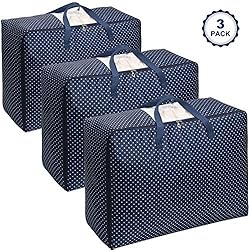 Lifewit Lot de 3 Sac de Rangement pour Couette Sac de Rangement sous lit pour Édredons Couvertures Oreillers Vestes Vêtements, 70 x 50 x 30 cm