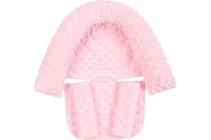 NICEYEA Baby Carseat Headrest Head Neck Support and Strap Covers Soft Head Support Pillow for Newborn Headrest Car Seat Stroller Cushion Pad