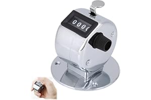 Hapivida Contador Manual, Contador Manual de 4 Dígitos de Metal con Reinicio Fácil para Conteo de Puntos y Personas, hasta 9999 Clics, Ideal para Deportes y Aulas