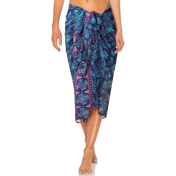 Blauwe sjaal met bloemen van viscose en katoen - Lovely Scarfs Blauwe sjaal met bloemen van viscose en katoen - Lovely Scarfs