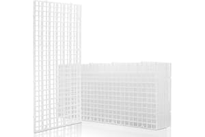 LINLAN 8 Pezzi 15 x 30 cm(5.9x11.8in) Griglia per Acquario in plastica, divisore per Acquario, per filtrare e Proteggere Il Fondo Fai da Te (Colore Bianco, Senza accessor)