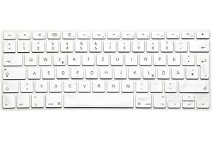 System-S Silikon Tastaturschutz Tastaturabdeckung QWERTZ Deutsche Tastatur Abdeckung Schutz für MacBook Pro 13" 15" 17" iMac MacBook Air 13" in Weiß