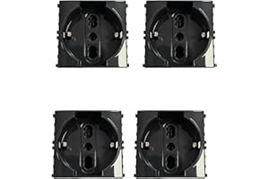 VIDOELETTRONICA Presa Bipasso Schuko 2P+T 16A Nero Compatibile CON Vimar Plana Colore Nero (4)