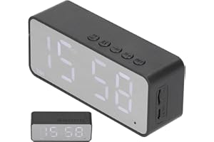 SORANDY Reloj Despertador Digital Multifuncional G50, Radio Despertador inalámbrico con Pantalla grande, Altavoz BT con Cargador USB, Reloj Despertador con Carga para Reproductor MP3 para Oficina(Negro)