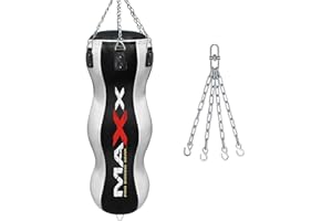 MAXX PRO BOXING GEAR MAXX Triple Body Bags 4FT Punch Bag Set with Ceiling Hook & Wall Bracket – Durable, Heavy Duty Boxing Set for Home or Gym Training, Perfect for Fitness