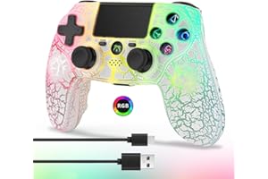 DYONDER Controller Wireless per PS4 LED Wireless Remote Gamepad con Doppia Vibrazione con Luce RGB, PS4 Joystick per PS4/Slim/Pro/PC