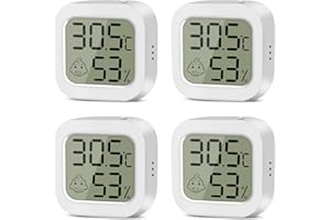 LIBERSHINE luftfeuchtigkeitsmesser Thermometer Hygrometer Innen 4 Stück Mini LCD Digital Thermometer Hygrometer Temperatur und Luftfeuchtigkeitsmesser für Babyzimmer Wohnzimmer Büro Gewächshaus