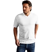 Premium V-Ausschnitt T-Shirt Herren – Weiß, Aus 100% Baumwolle, Größe XL, Maschinenwaschbar