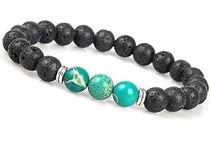 GD GOOD.designs EST. 2015 Chakra Perlenarmband Lavastein für Herren - Naturstein Armband mit schwarzen Lava Perlen I Unisize Energiearmband Männer