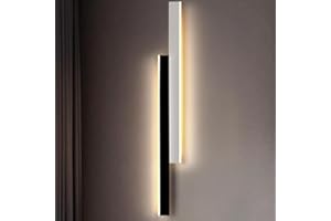 niuniaj Applique Murale Intérieure 20W Applique Murale LED,80CM Lampe Murale,lumiere murale interieur,Blanc Neutre 4000K Applique Murale Design Noir Blanc pour Chambre Salon Escaliers Couloir