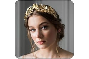Handcess Diadème de déesse grecque - Couronne dorée - Costume de feuilles - Pour femme