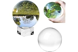 ZHYUAN Sfera di vetro, sfera in vetro, 80 mm, con supporto, mini sfera di cristallo, per foto, per fotografie, decorazioni per la casa, regali